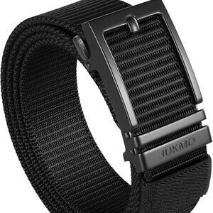 Ratchet Golf Belt for Men, Nylon Web Tactical Belt with Automatic Slide Buckle